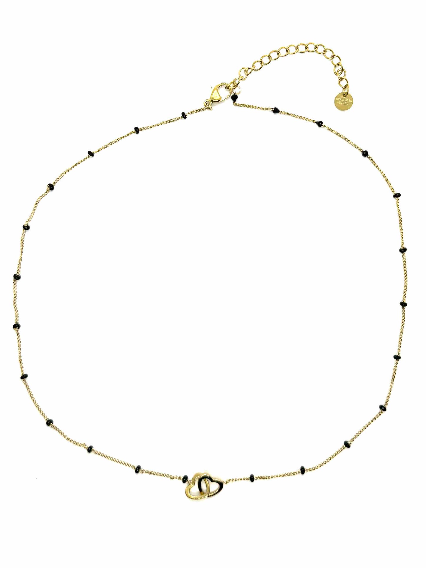 Gouden ketting twee hartjes