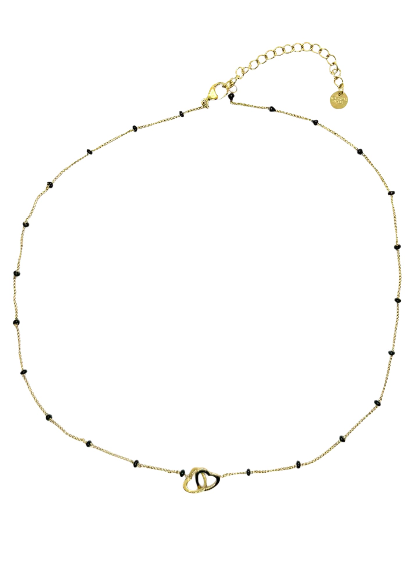 Gouden ketting twee hartjes