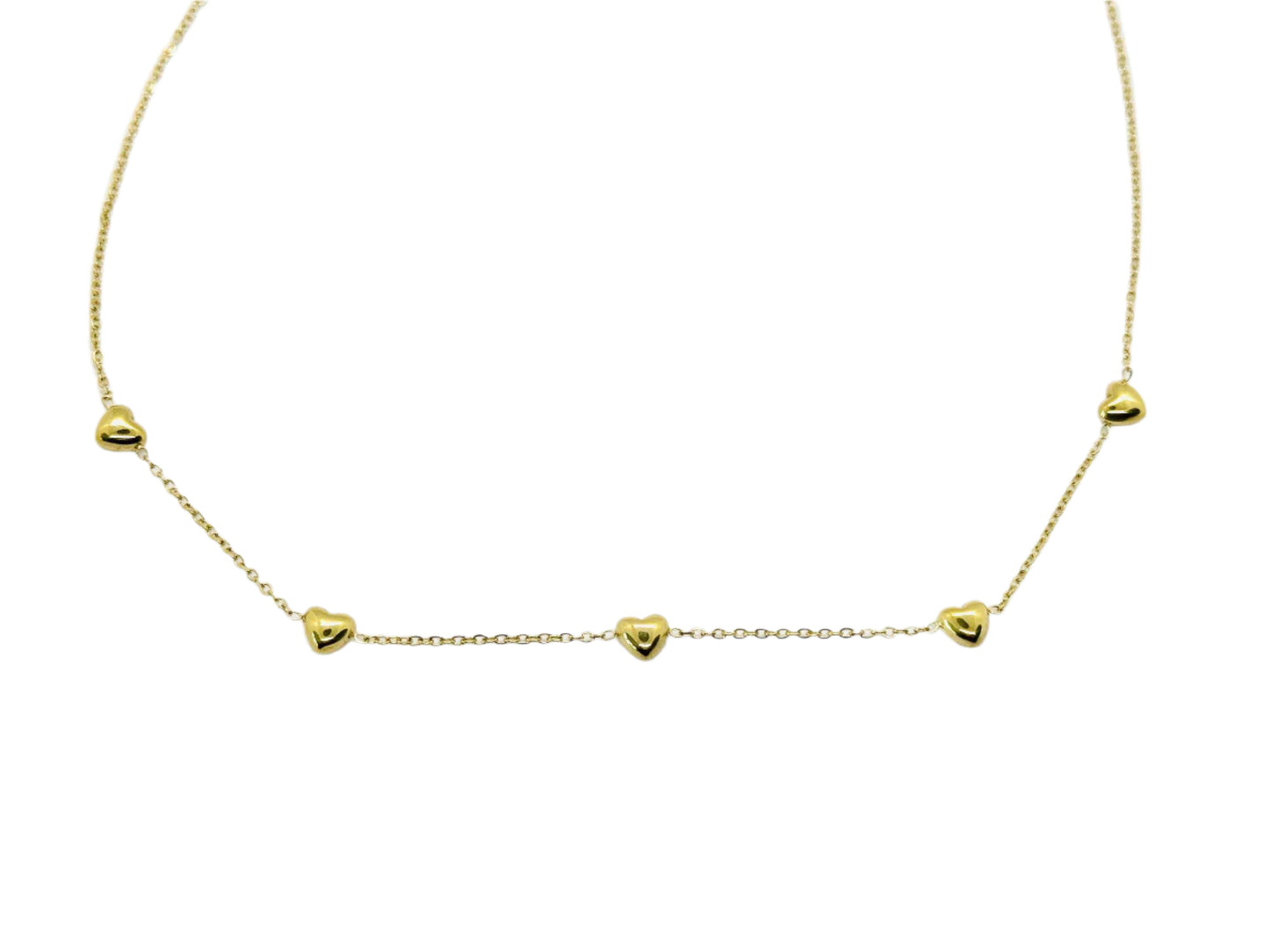 Gouden ketting hartjes